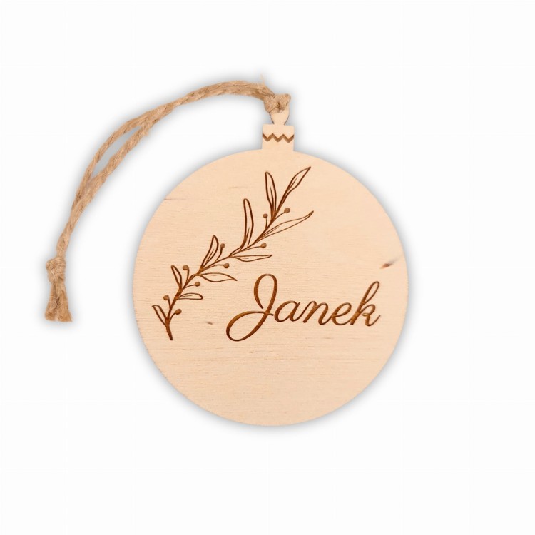 zawieszka z jemiołą i imieniem