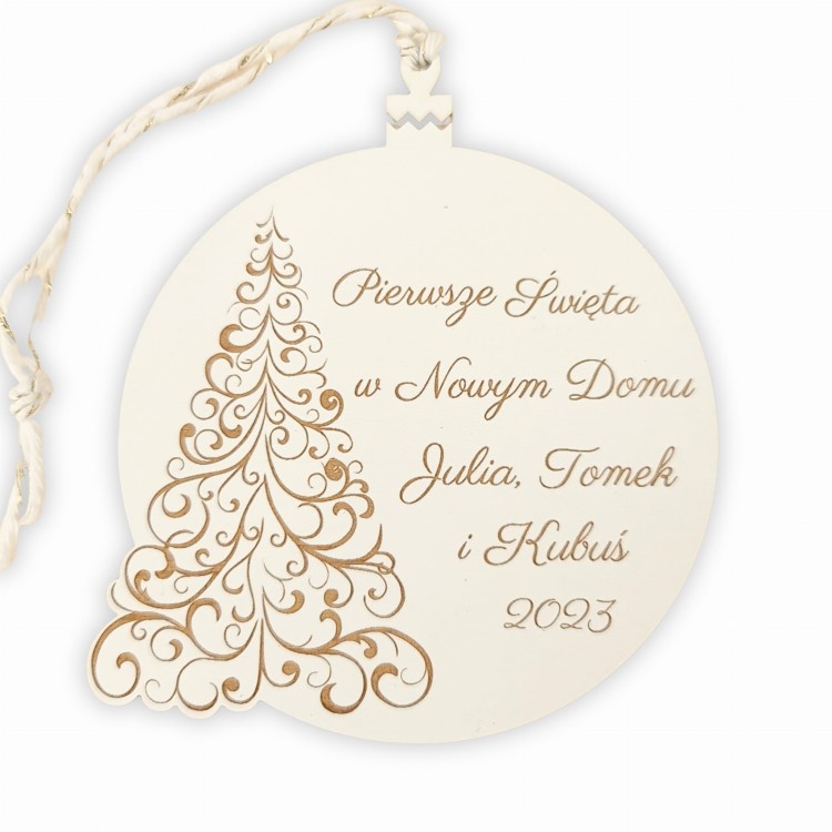 bombka biała na choinkę