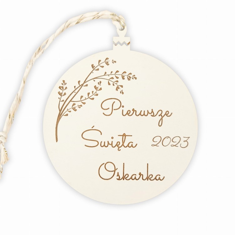 Biała zawieszka na choinkę