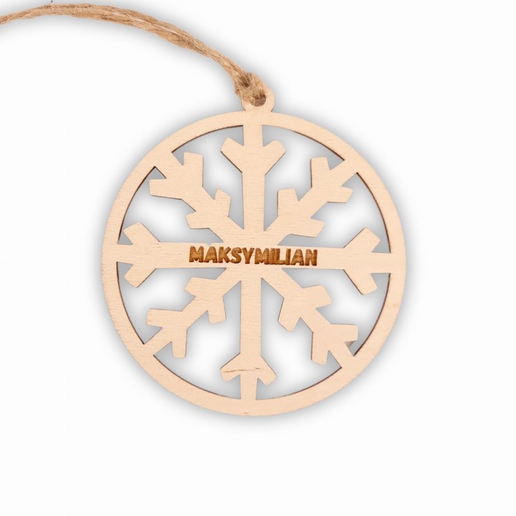 bombka, zawieszka z sklejki z imieniem