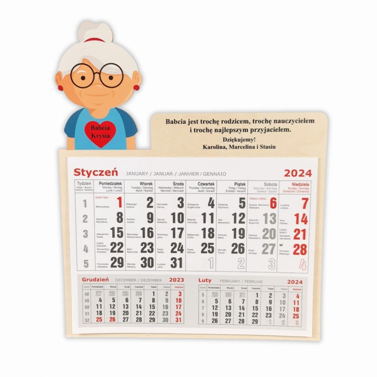 Kalendarz dla babci