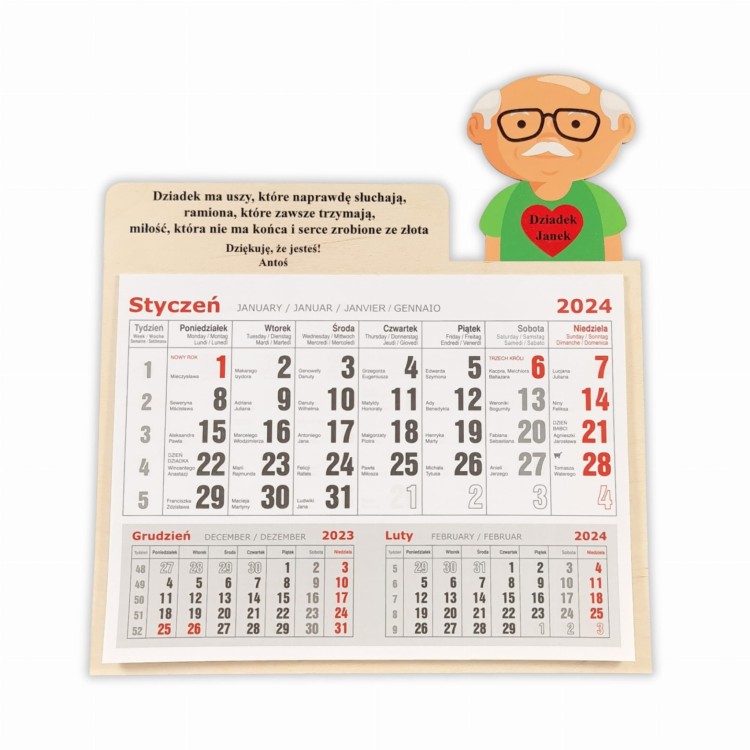 kalendarz prezent na dzień dziadka