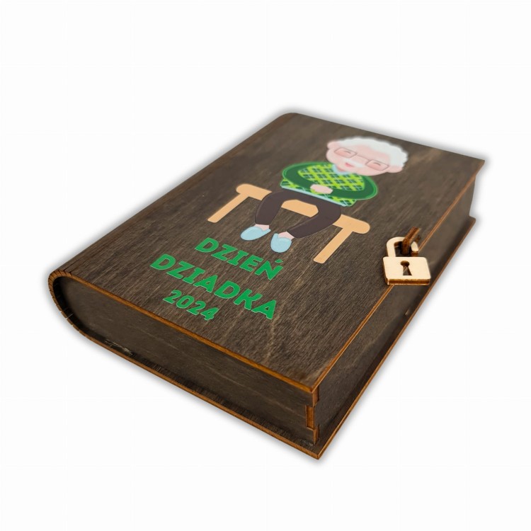 Drewniane pudełko prezent na dzień dziadka 2024