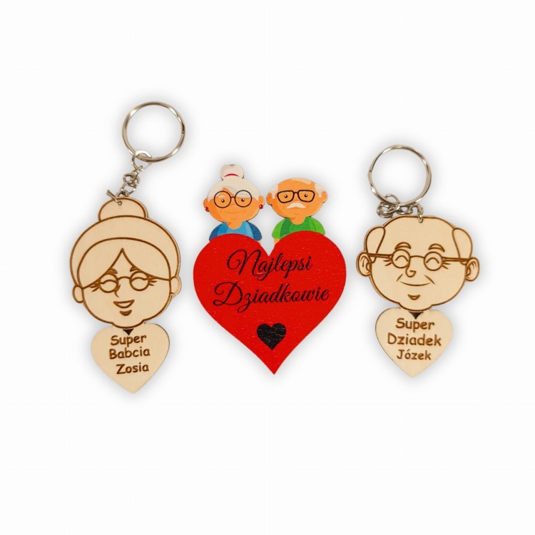 Breloki i magnes na dzień dziadka