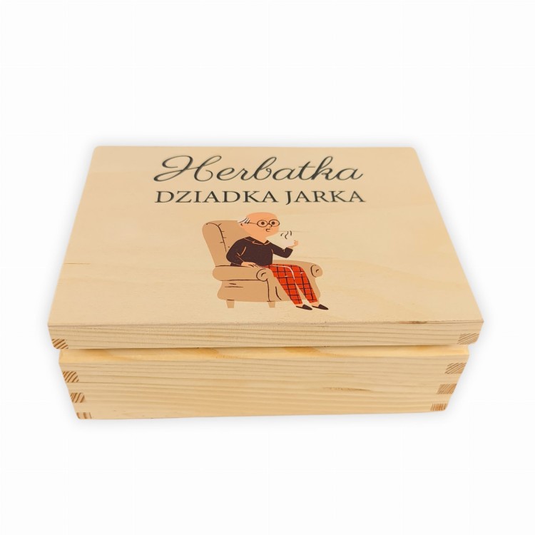 Skrzynka z nadrukiem prezent na dzień dziadka