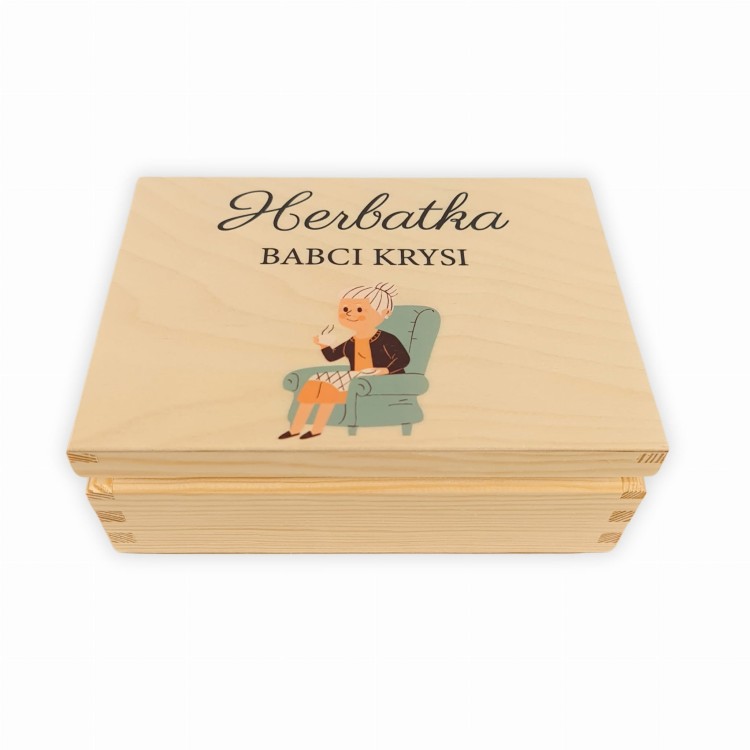 Skrzynka z nadrukiem dla babci