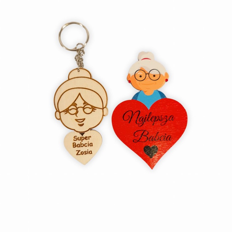 Brelok i magnes dla babci