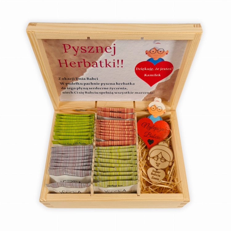 Skrzynka z herbatą dla babci