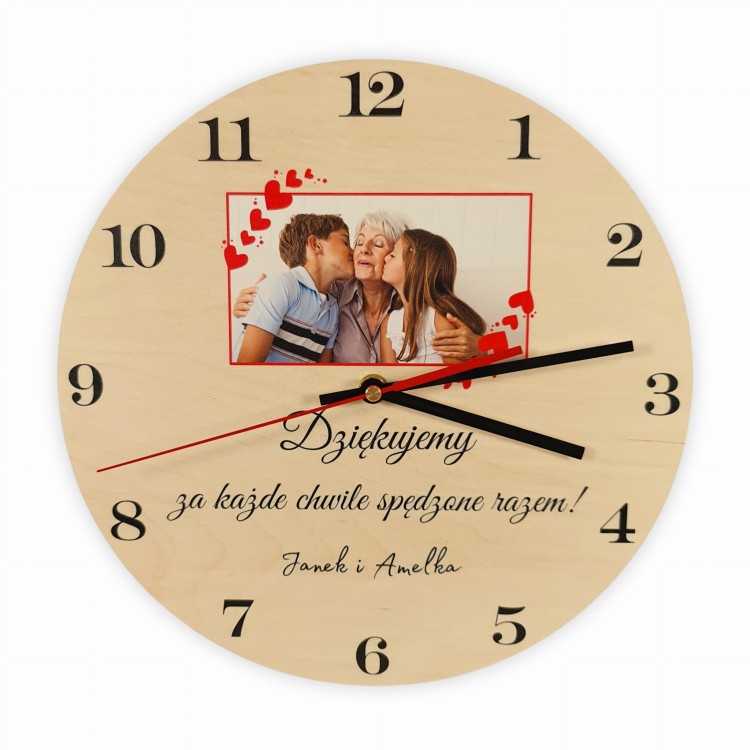 Zegar z zdjęciem prezent na dzień babci i dziadka