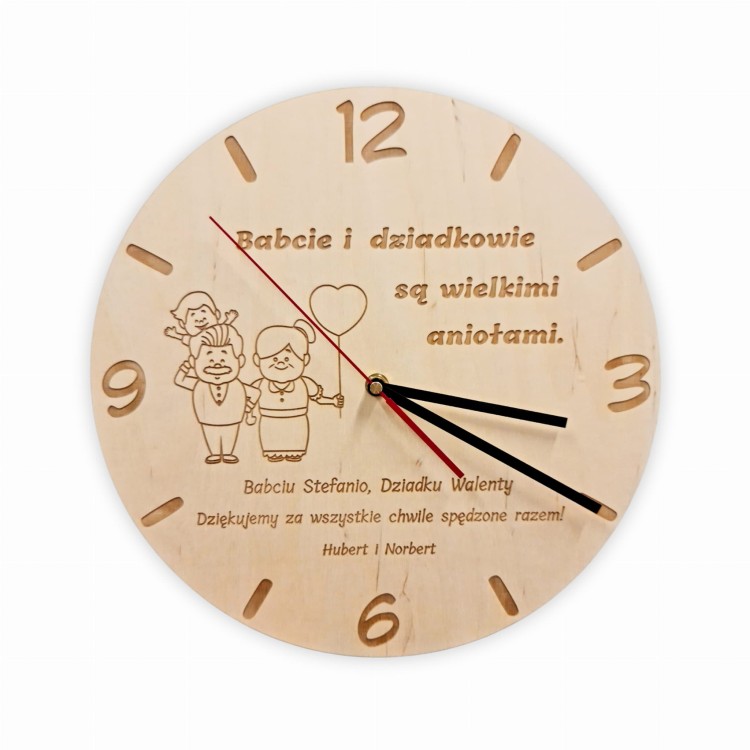 Zegar z grawerem dla dziadków