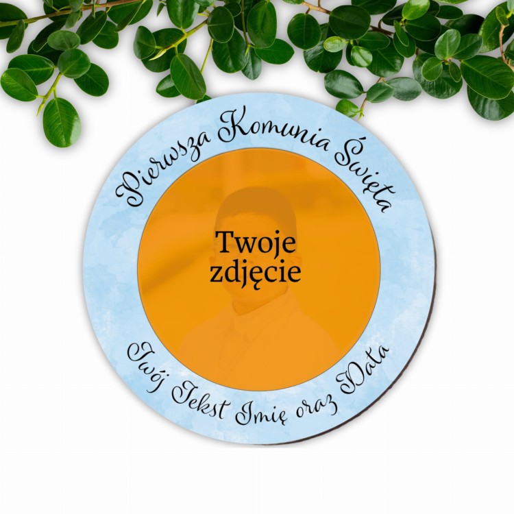 Magnes na komunie z zdjęciem