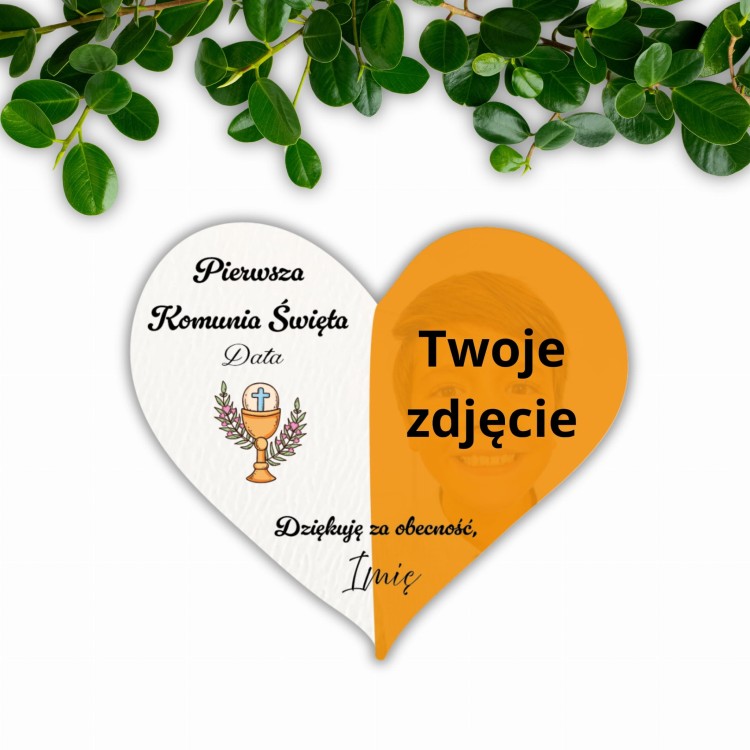 Magnes na komunie z zdjęciem - projekt własny