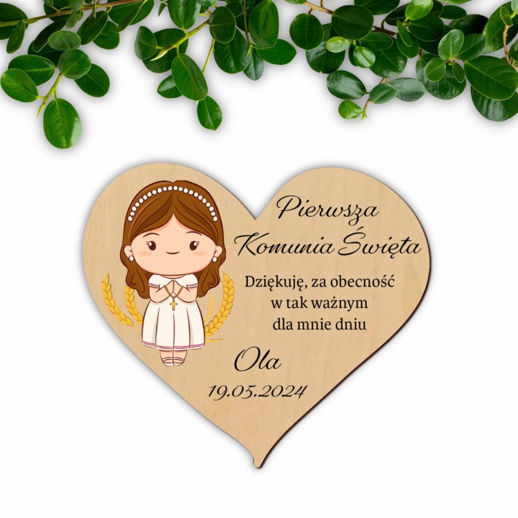 Magnes na komunie, podziękowanie dla gości