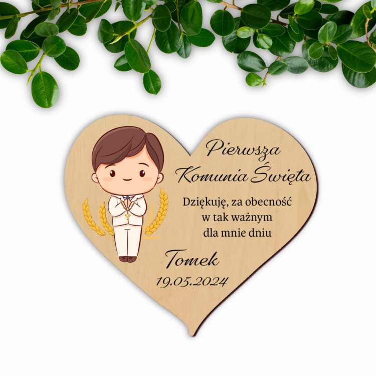 Podziękowania dla gości z okazji komunii dla chłopca