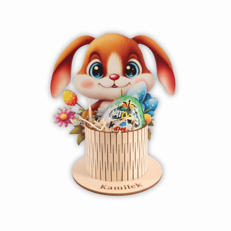 Zajączek z jajkiem prezent na wielkanoc