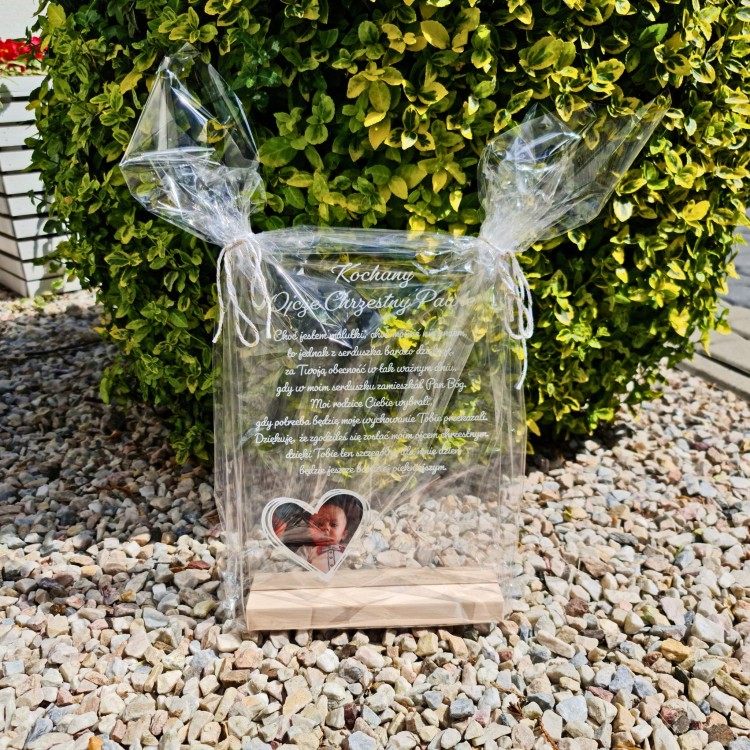 Podziękowanie dla rodziców chrzestnych - spakowane na prezent