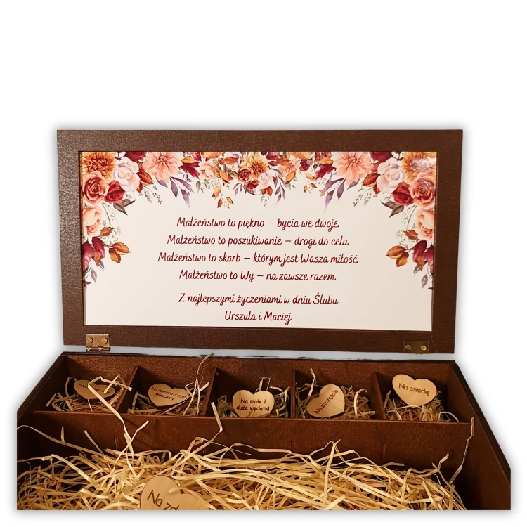 personalizowana pamiątka na ślub z życzeniami
