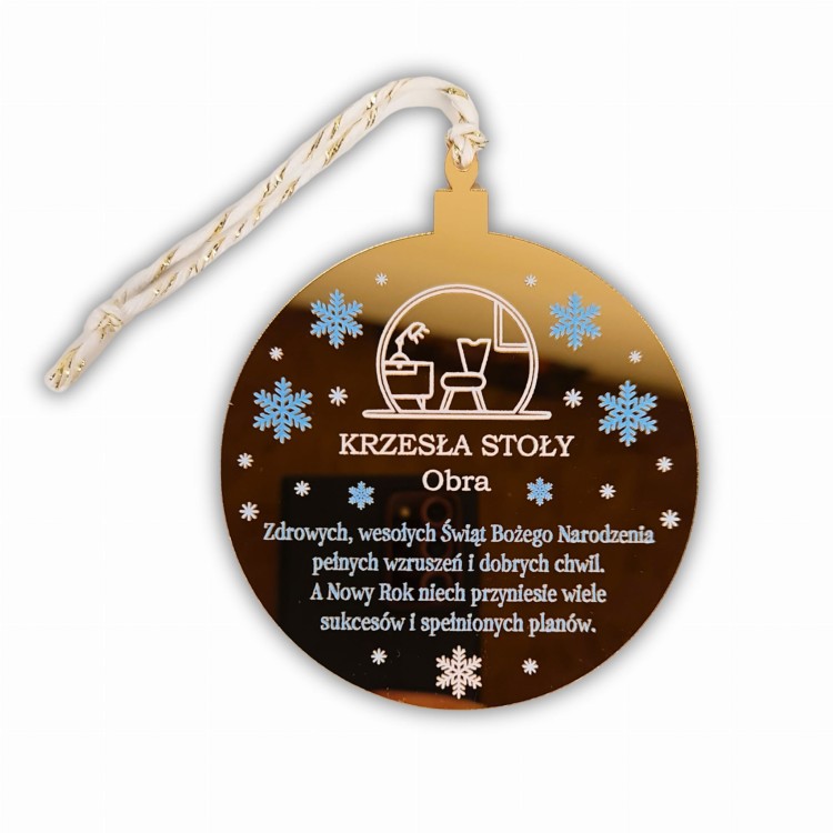 Zawieszka firmowa na choinkę z logo złota lustrzana.jpg