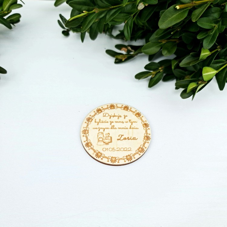 magnes podziękowanie dla gości komunia św