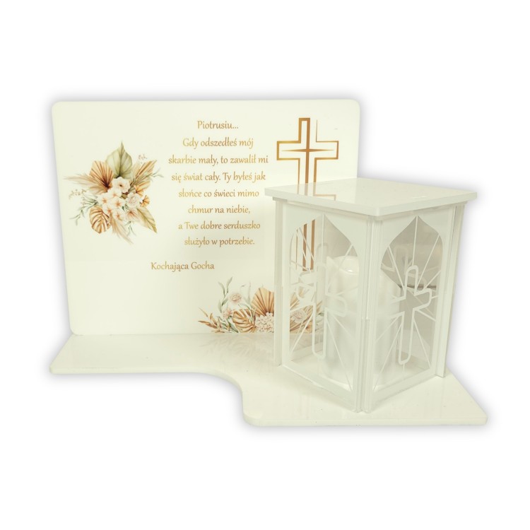 BIały znicz z dedykacją i sentencją.jpg