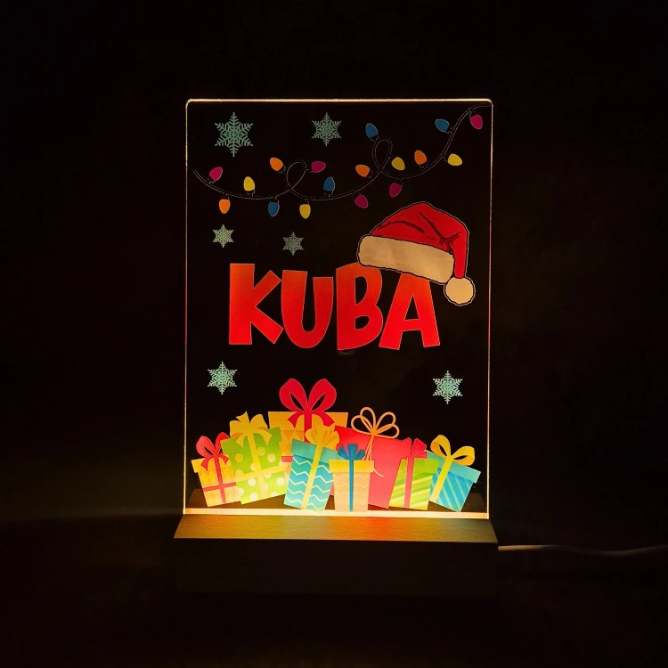 lampka świąteczna z imieniem