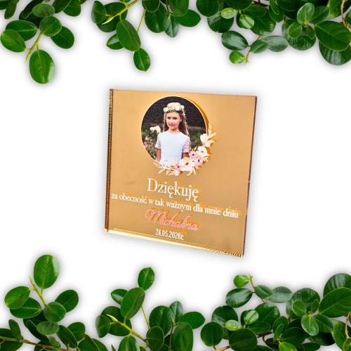 Magnes z zdjęciem podziękowanie na komunię