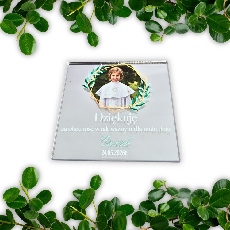 magnes z zdjęciem na komunię