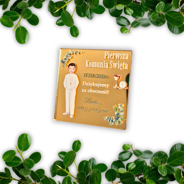 personalizowane podziękowanie dla gości na komunię