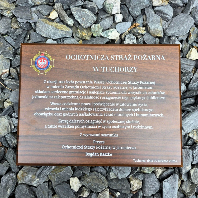 Tablica z podziękowaniem