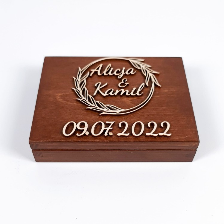 Rustykalne pudełko na obrączki