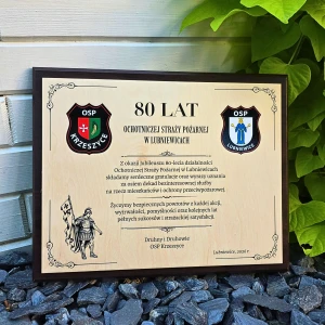 Podziękowanie strażackie na sklejce z MDF