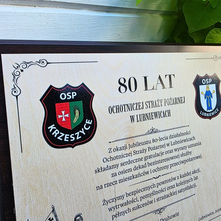 Tablica z życzeniami dla strażaków