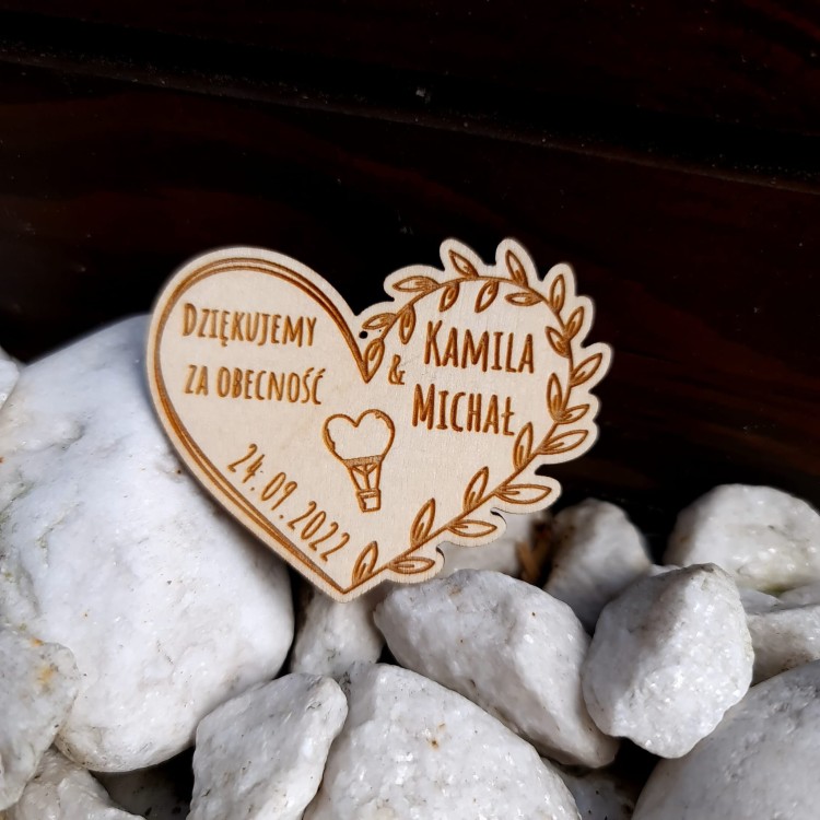 podziękowanie magnes ślub
