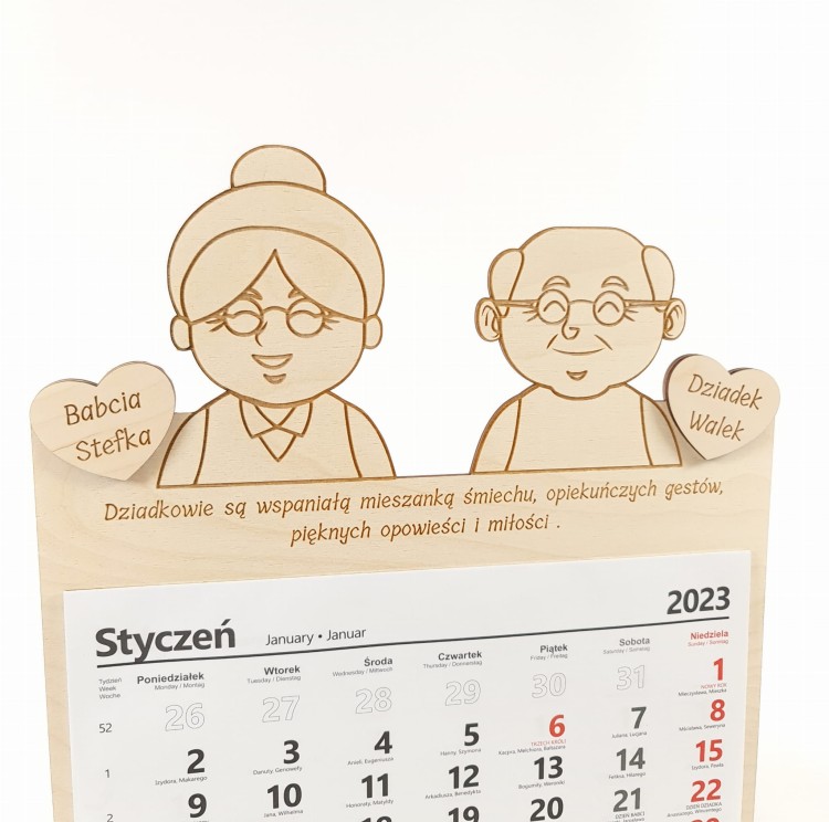 Kalendarz na dzień babci i dziadka