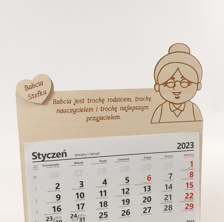 Kalendarz prezent dla babci
