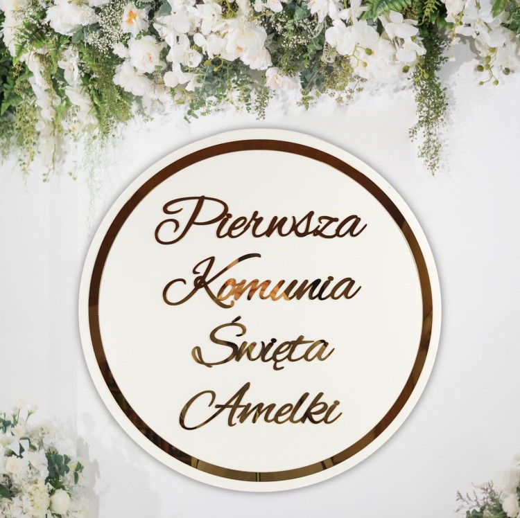 dekoracja na pierwszą komunię świętą okrąg