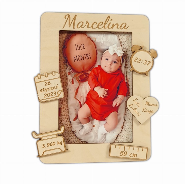 Ramka na zdjęcie metryczka dziecka