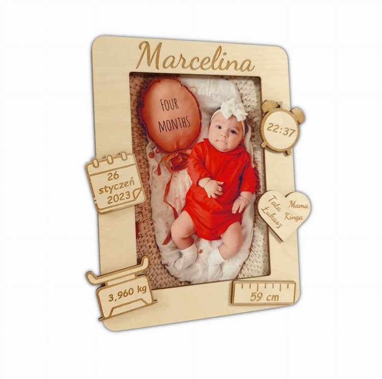 Ramka z zdjęciem metryczka prezent