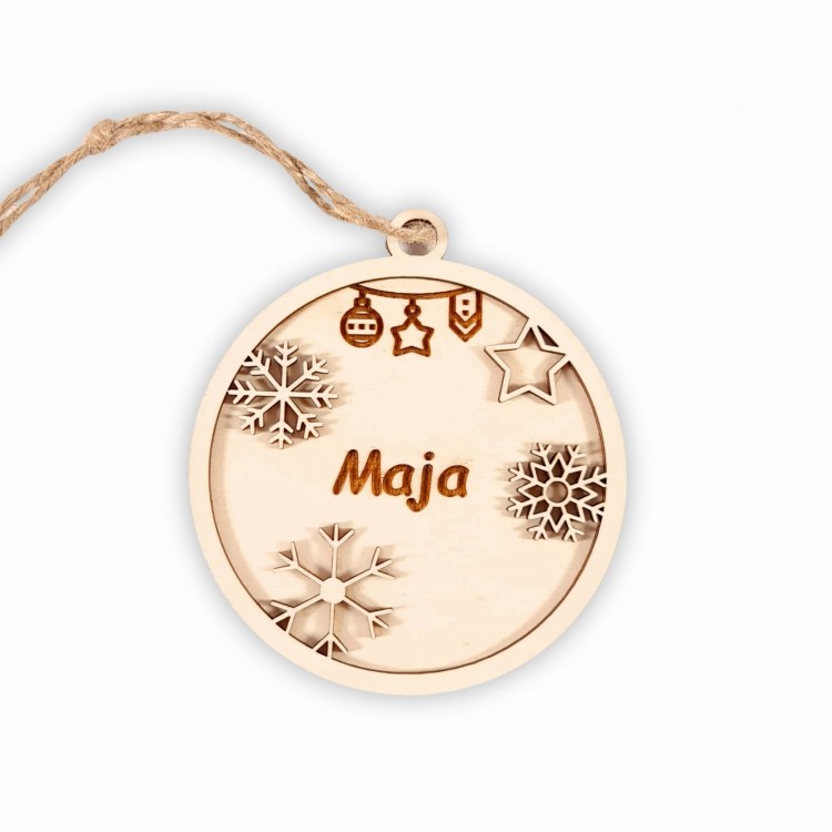 drewniana bombka z imieniem