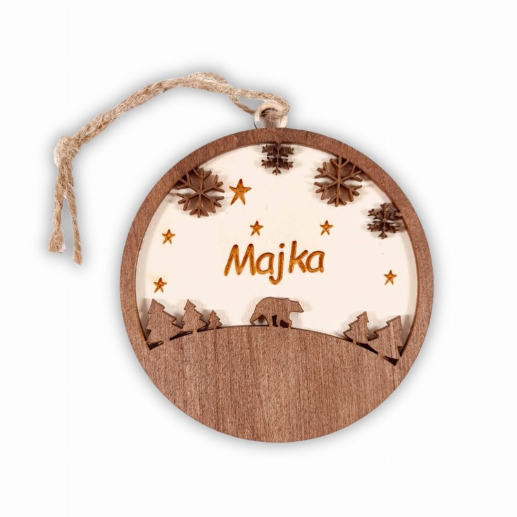 Drewniana bombka z imieniem