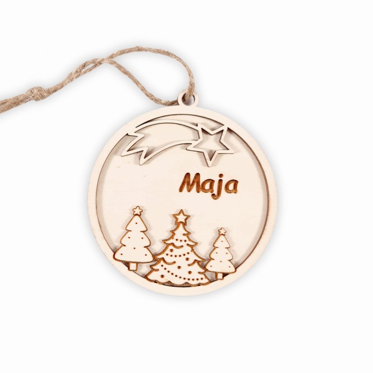 Drewniana bombka świąteczna z imieniem