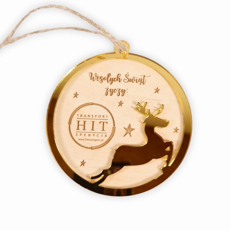 Bombka świąteczna z grawerem złota