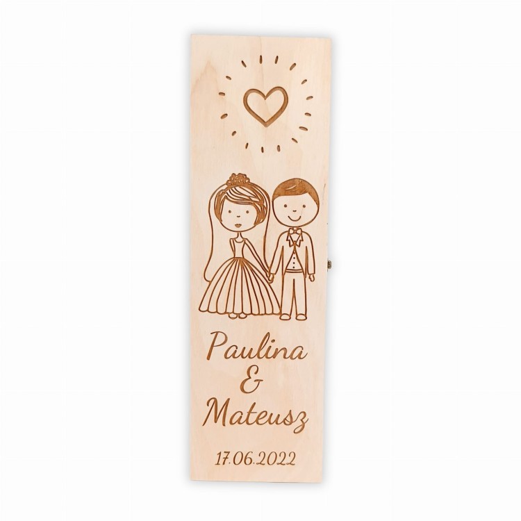 Pudełko na wino otwierane z życzeniami