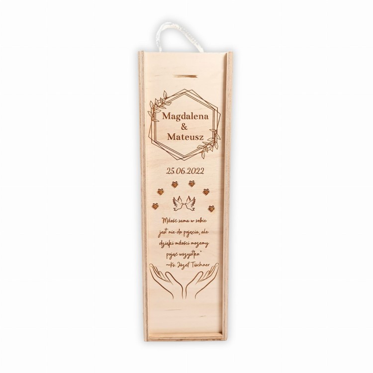 Skrzynka na wino z grawerem